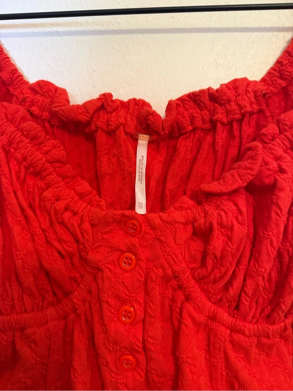 Free People Ladybug Long Sleeve Crop‎ Top